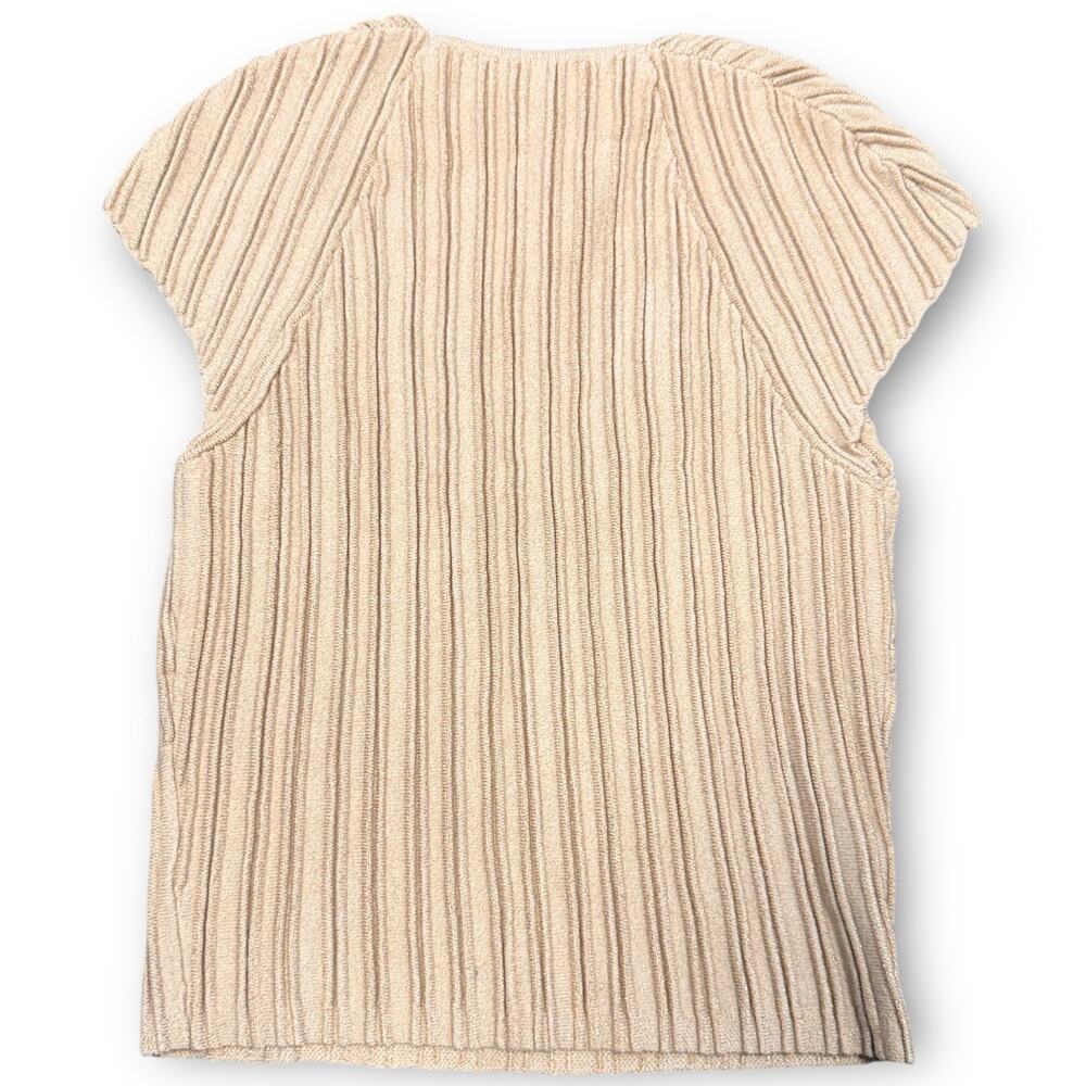 Express Ribbed Metallic Shimmer Cap Sleeve Sweater Top Size S NWT - Picture 8 of 9